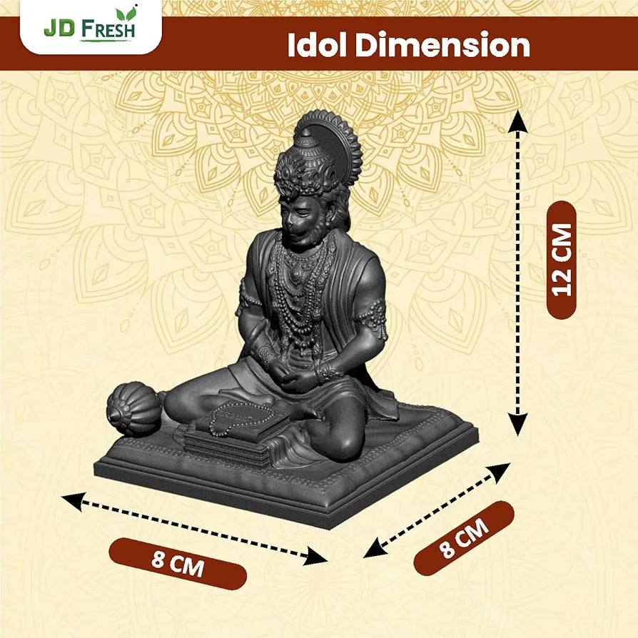 JD FRESH 4.5 Inch Bajrangbali Statue with Gada/Hanuman Ji/Sankat Mochan/God Idols for Home/Car Dashboard/Office Desk/Murti for Home Decor/Spiritual/Decorative Items/Gifts 