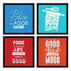 ArtX Kitchen Spices Motivational Funny Quotes AXJ00132-FOD Framed Paintings Posters Set of 4