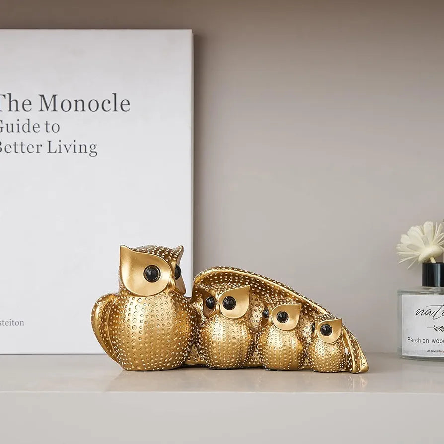 Xtore® Golden Owl Family  for Home Decor 