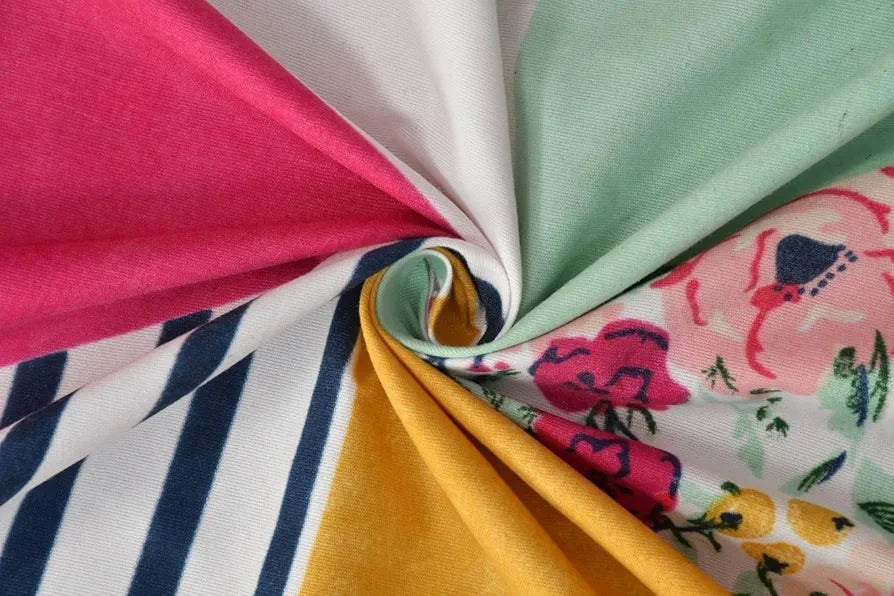 STARNSTYLE Polycotton 220 TC Floral Printed King Size Double Bedsheet with 2 Pillow Covers, 