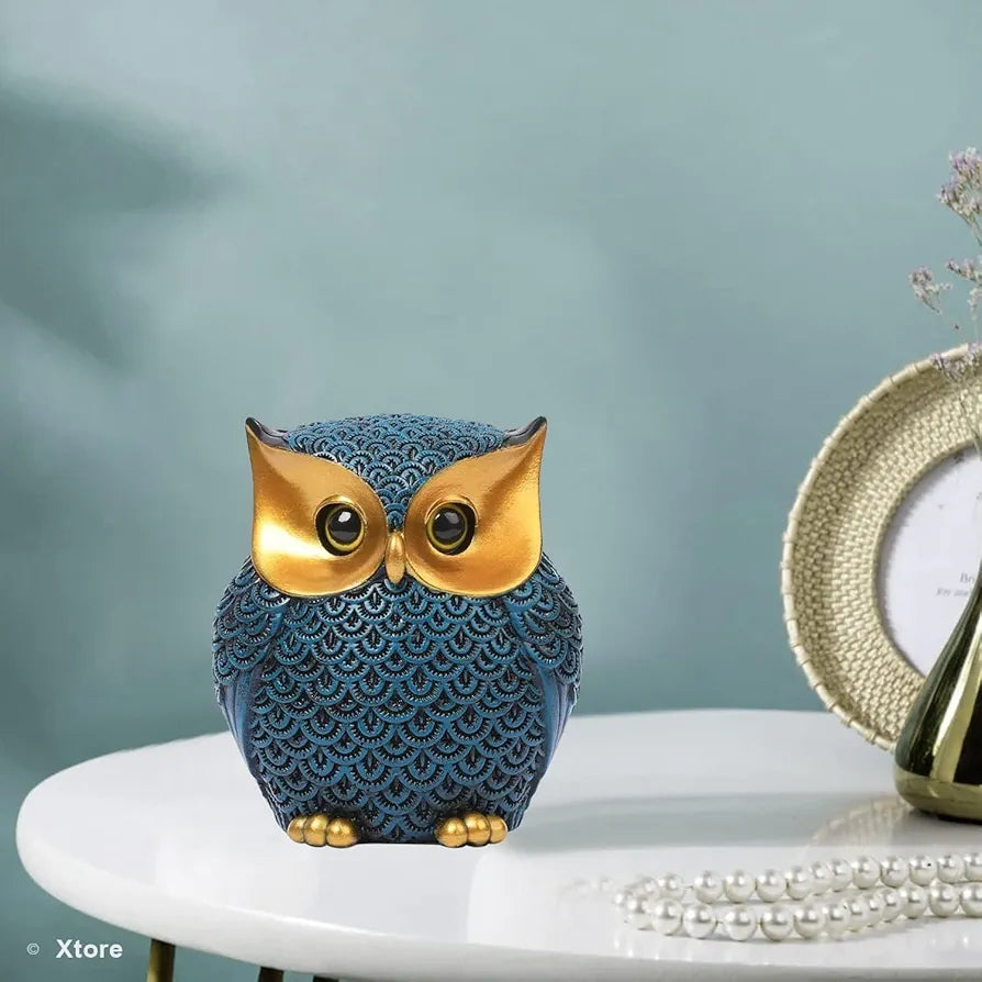 Xtore® Modern Classy Lucky Owl Resin Art Figure Showpiece , 1 Piece