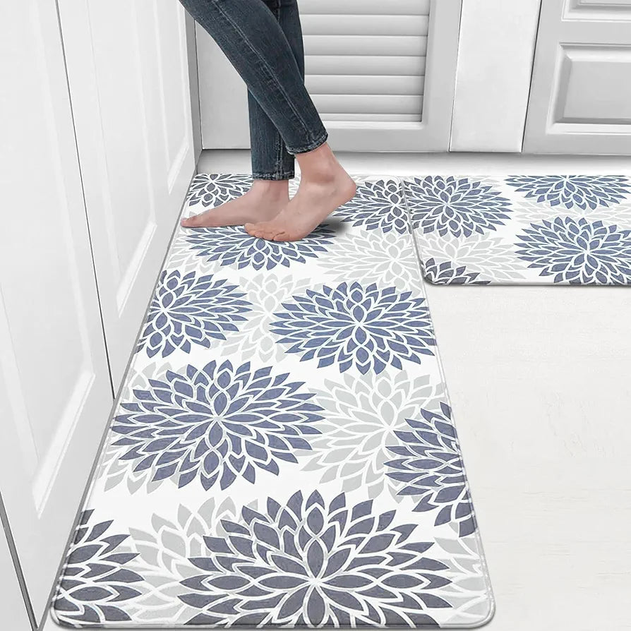 ishro home Premium Kitchen Mats for Floor | Kitchen Runner for Floor | 2 Pcs Set | Anti-Skid & Machine-Washable | 