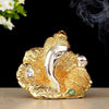 Indicast Lord Ganesha Idol Gold & Silver Plated Murti for Good Luck & Success Living Room Home and Office Decor & Gifts