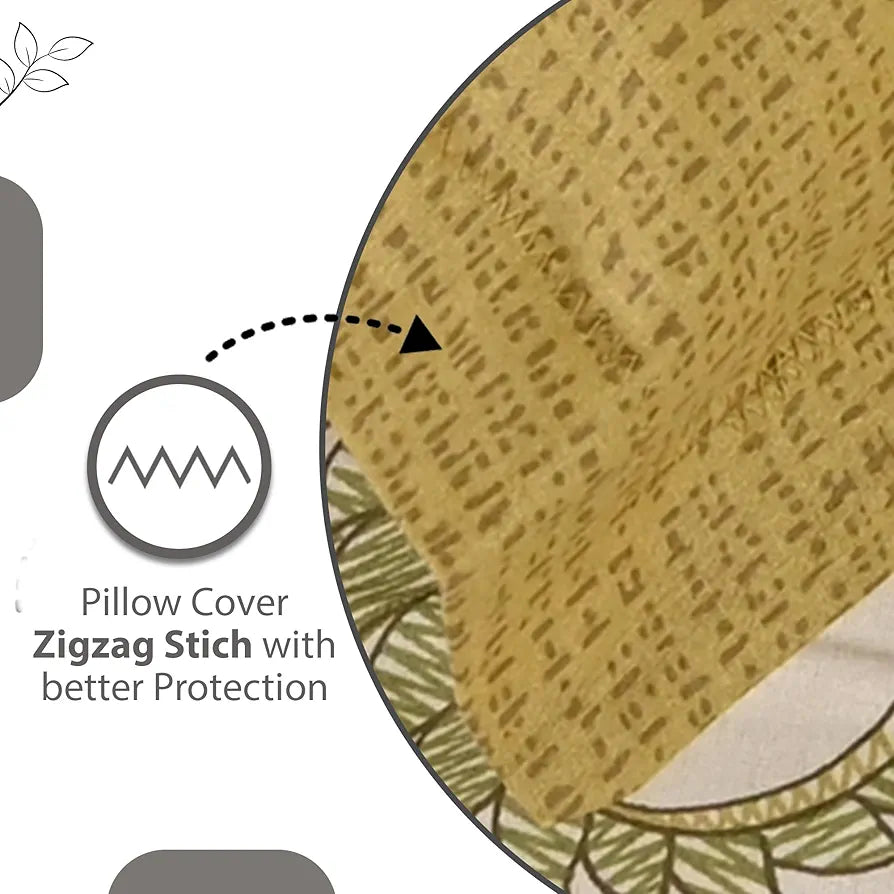 Divine Casa 144 TC 100% Pure Cotton Queen Size Double Bed Bedsheet with 2 Pillow Covers | Soft, Durable & All-Weather Comfortable Easy Care Sheet | Size 222 x 254 CM | Floral Paisley | Mustard Beige