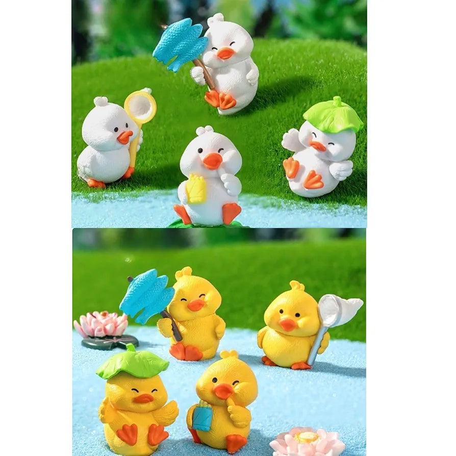 SATYAM KRAFT Resin 1 Set  Duck Miniature Figurines | Decorative Showpiece | Gift for Him/Her, Mother's Day, Home, Bedroom, Living Room, Office, Table, Car Dashboard | Festive Decor