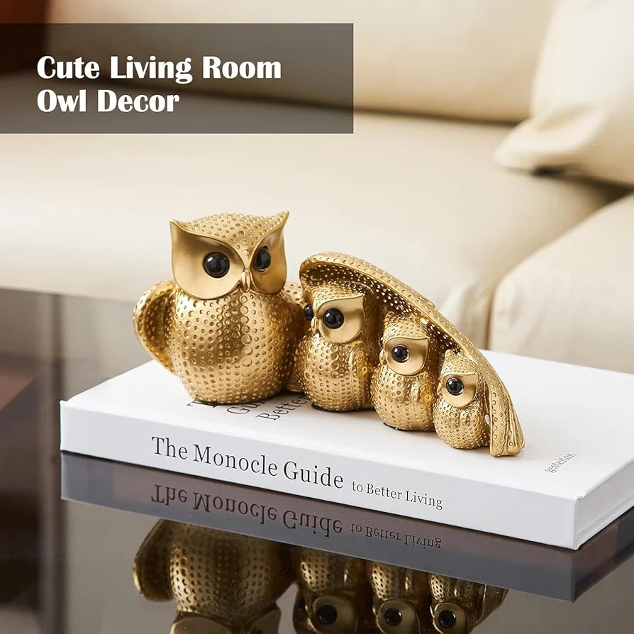 Xtore® Golden Owl Family  for Home Decor 