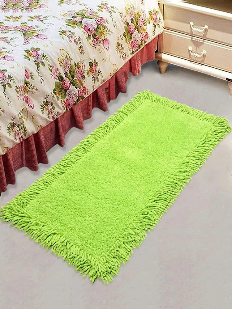 Saral Home Shaggy Soft Cotton Durable & Washable Multipurpose Bedside Runner for Home/Kitchen/Living Area/Lobby/Office Entrance with Anti Skid Backing 