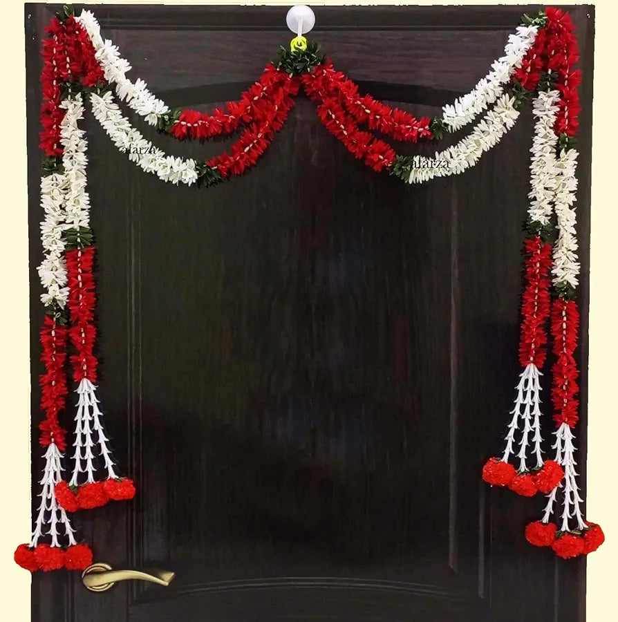 AFARZA; CHOICE GOOD FEEL GOOD Artificial Flower Garland Toran For Door Entrance Home Decoration Hanging 4 Pieces 5 Feet 