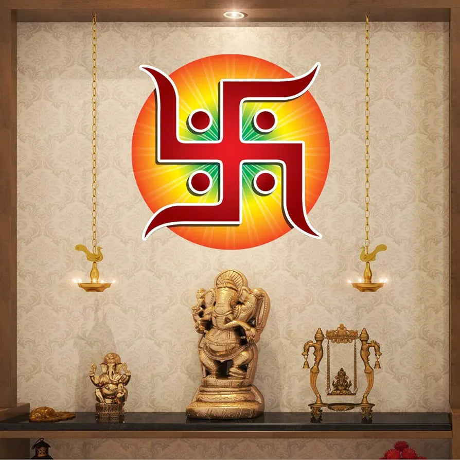 Rangoli White Glossy Vinyl Wall Sticker Premium Self-Adhesive Waterproof Decorative Wall Decal for Bedroom, Living Room, Office & Home Decoration Easy to Apply. Parent-7, Design-16