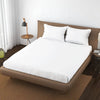 Trance Home Linen Pure Cotton 400 TC King Fitted Bedsheet with 2 Pillow Covers King 78x72 Colour Plain White