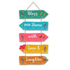 Artvibes Home Quotes Decorative Wall Art Mdf Wooden Wall Hanger for Living Room | Set of 5