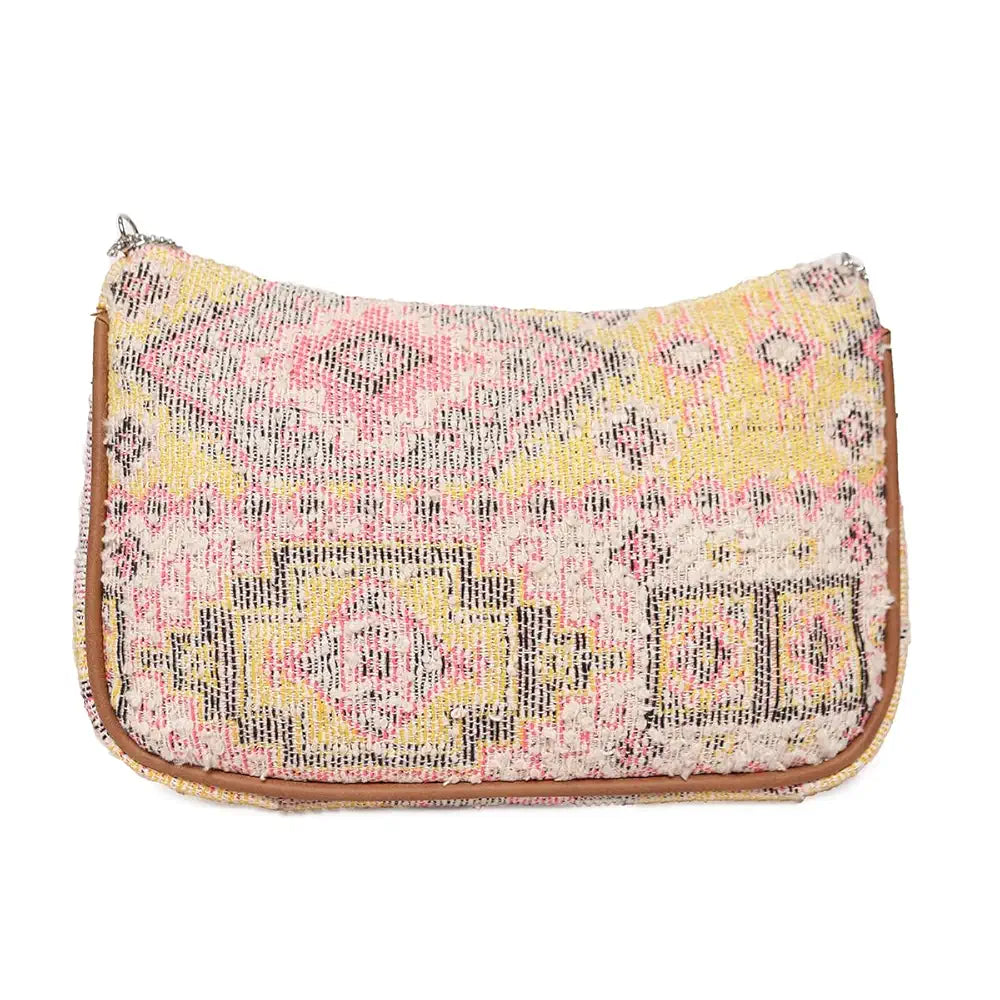 ASTRID Handmade Macrame Flap Over Sling Bag For Girls And Women