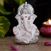 Tied Ribbons Decorative Small Ganesha Idol Statue Showpiece for Car Dashboard Decoration