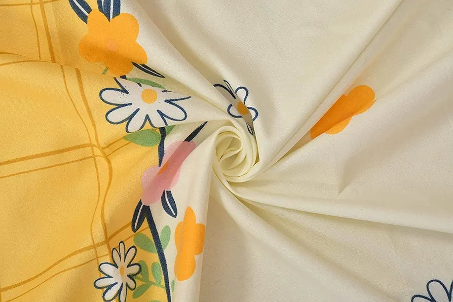 THE HOME STYLE Cotton Feel Glace Cotton Elastic Fitted Printed Double Bed King Size Bedsheet With 2 Pillow Cover 350 TC 