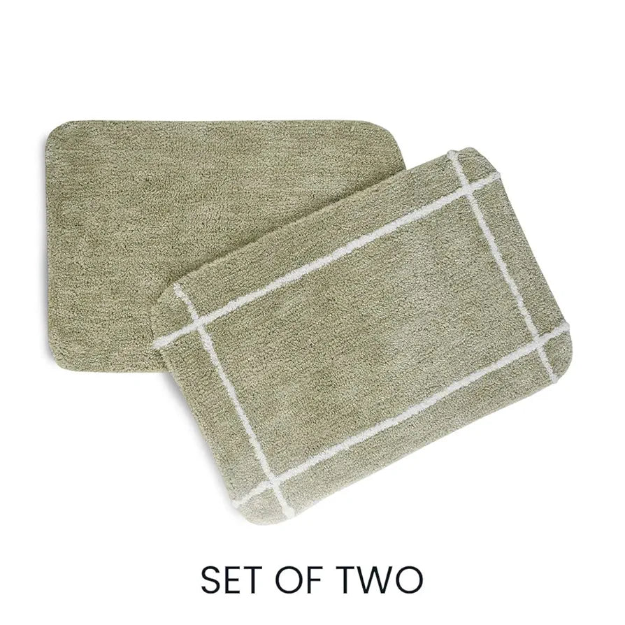 SASHAA WORLD Set of 2 Microfiber Bathmat 