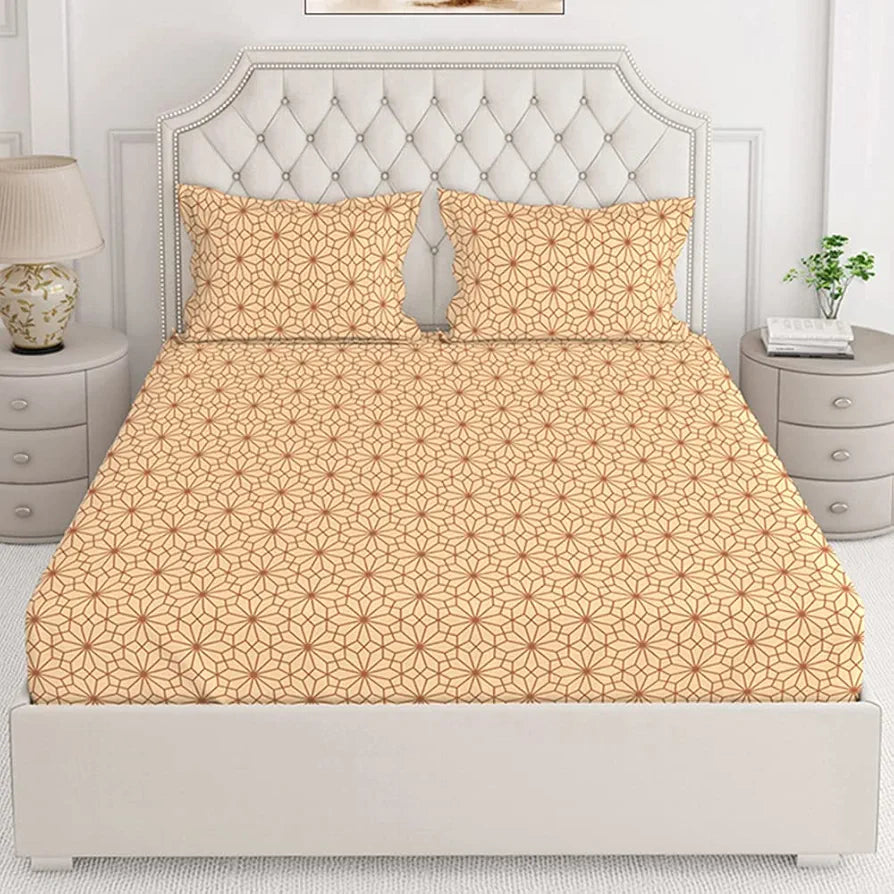 Layers California Bedsheet Set for All Seasons - Lightweight, Moisture Absorbent, Machine Washable & Easy to Care - 225 CVC - King Size 