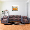 Kuber Industries 5-Seater Sofa Cover for Home Decor Shaded Venus Sofa Cover Set Brown