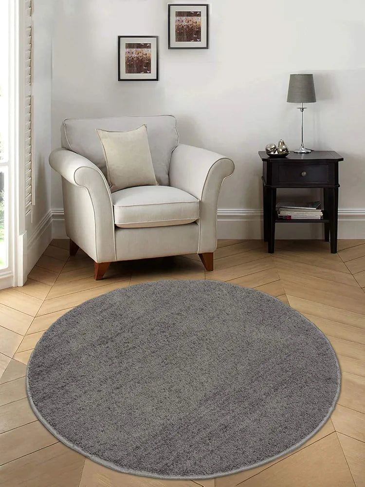 Saral Home Neo Shaggy Yarn Anti-Skid Round Mats 