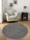 Saral Home Neon Shaggy Yarn Anti-Skid Round Mats Colour Dark Grey