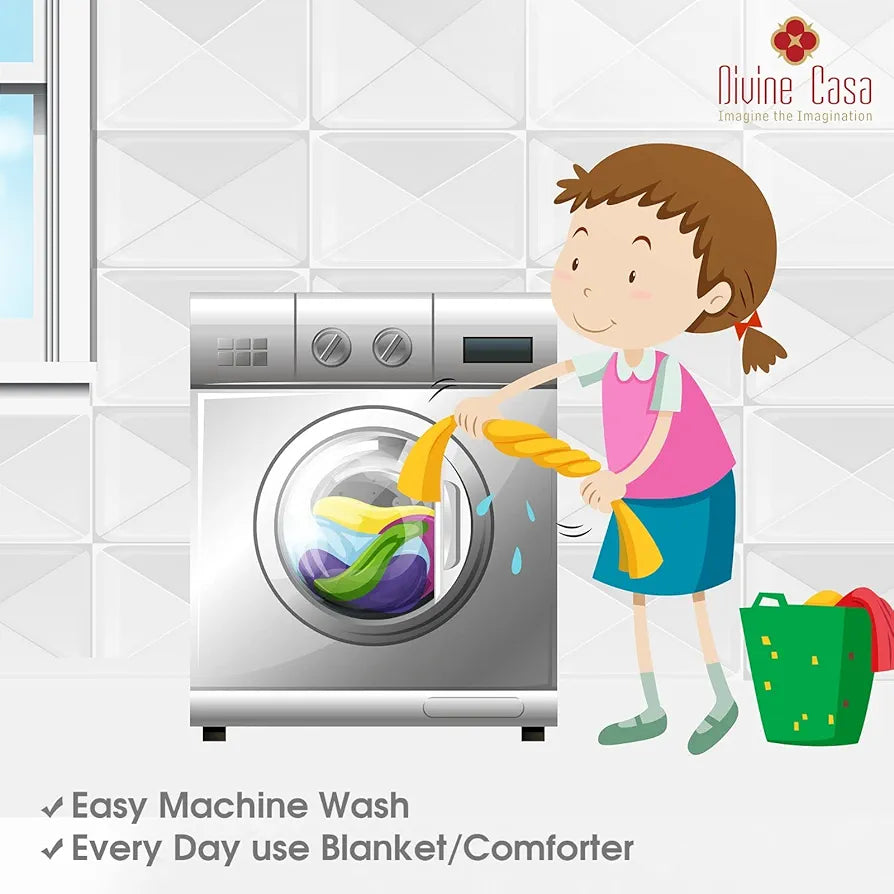 Divine Casa 120 GSM Microfiber Single Kids Dohar  | Soft & Lightweight Throw Blanket | Cozy & Breathable | All-Season Comfort | 140 x 100 CM | Paisley Pattern | Ivory & Beige