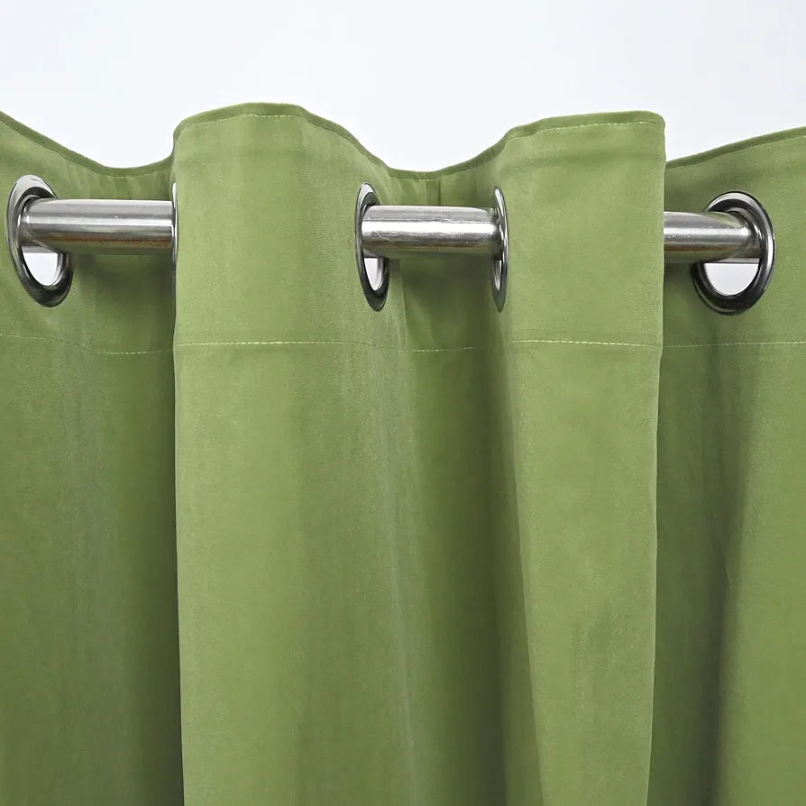 Divine Casa 7 Feet Velvet Blackout Door Curtain | Luxurious Thermal Insulated & Noise Reducing Panel | Room Darkening Opaque Single Curtain for Home & Office Decor