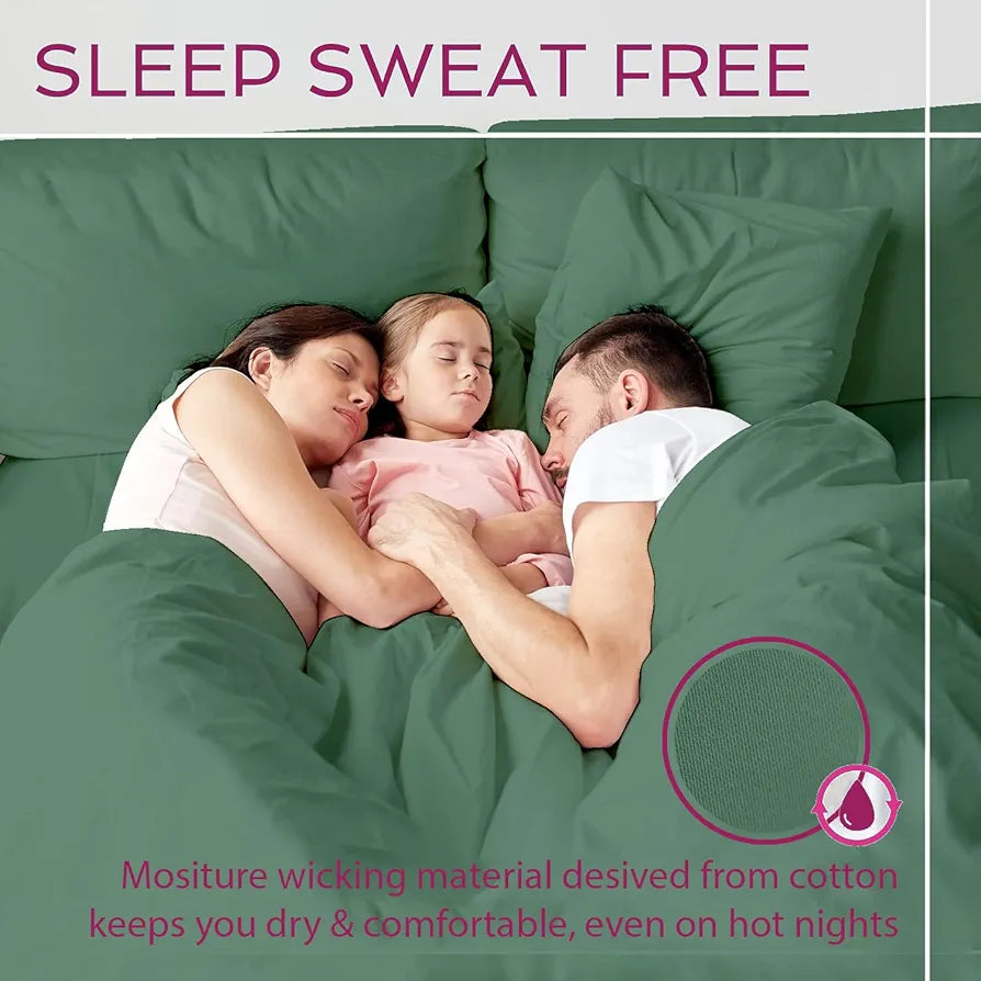 Trance Home Linen Premium 300 TC Pure 100% Cotton Single Size Solid Fitted Bedsheet with 1 Pillow Cover , Small_Single