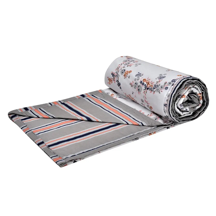 Trance Home Linen 150 GSM Pure Cotton Reversible Dohar Double Bed Size | Ac Blanket Comforter | Soft Light-Weight Bed Blanket 