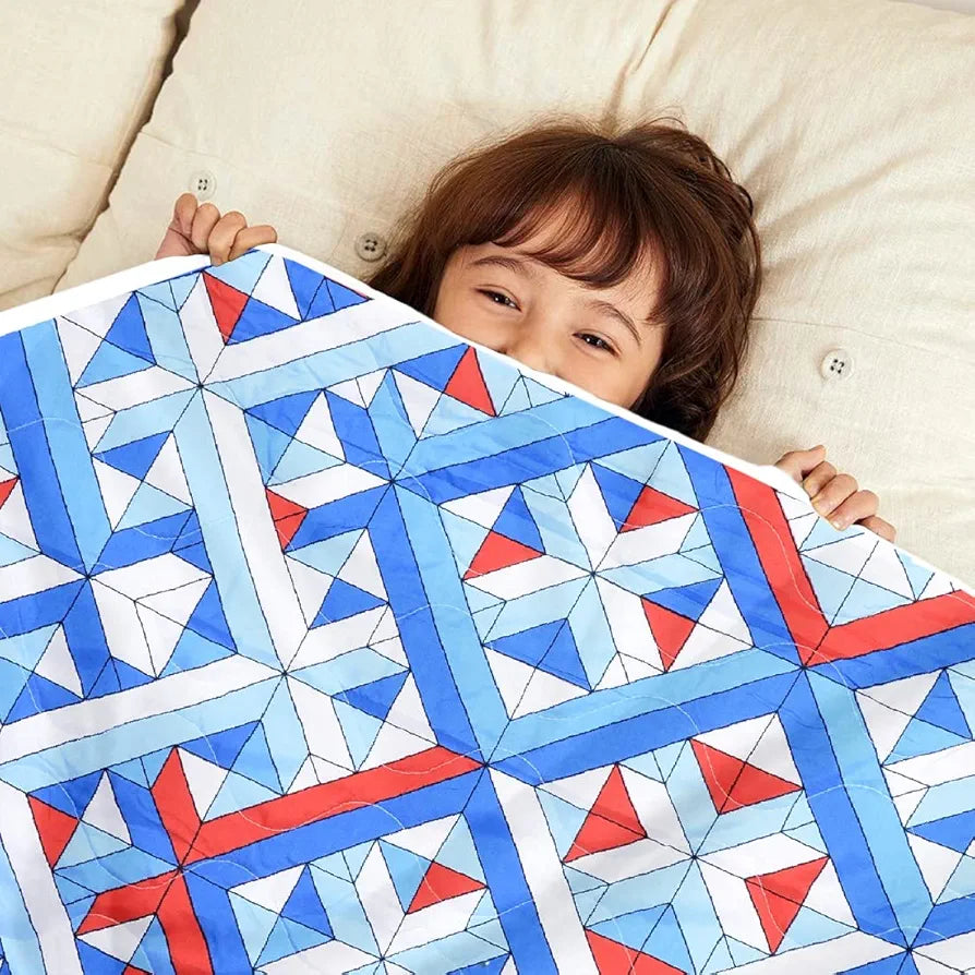 Divine Casa 120 GSM Microfiber Reversible Kids Single Bed Comforter | Ultra-Soft Toddler Blanket | Lightweight & Cozy | All-Season Bedding for Babies & Kids | 135 x 100 cm, Blue-Red and Orange