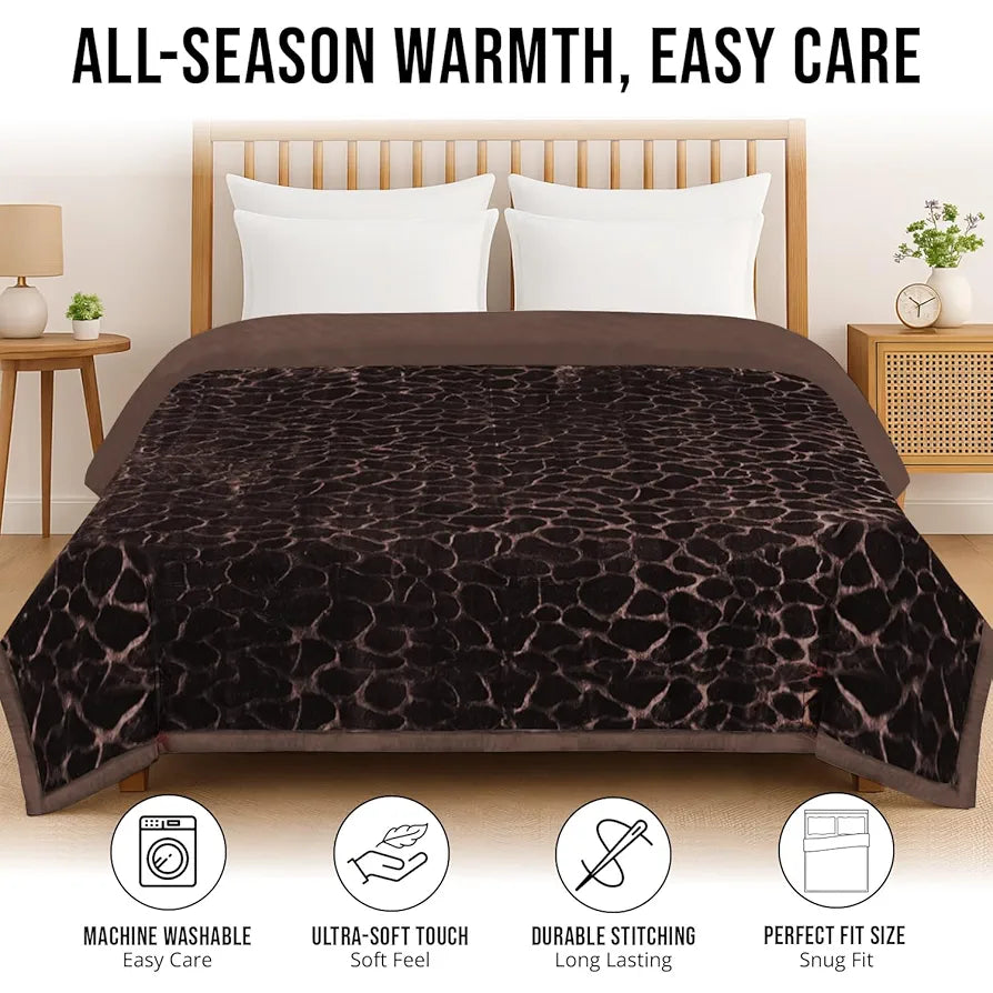Cloth Fusion Floral Embossed Mink Blanket Single Bed for Winter