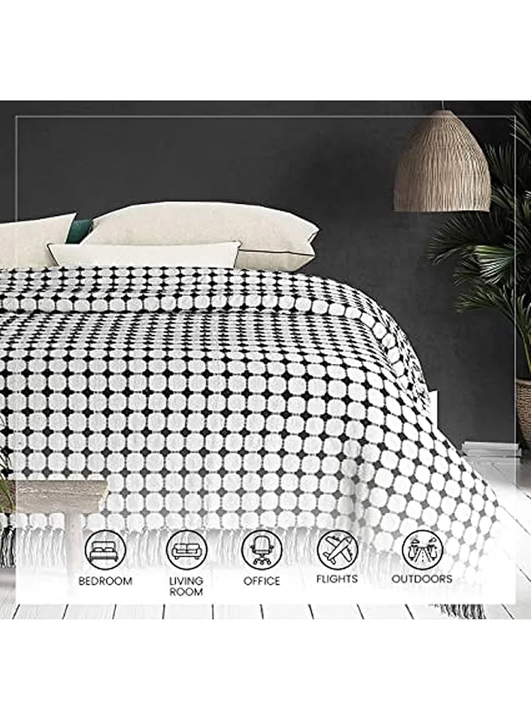 SASHAA WORLD Striped Super Soft & Breathable Throw Blanket | for Living Room, Bed, Sofa & Chair 