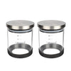 Femora Storage Jars Borosilicate Glass With Silicon Bottom Air Tight Jar With Steel Lid | 500 Ml | Pack of 2