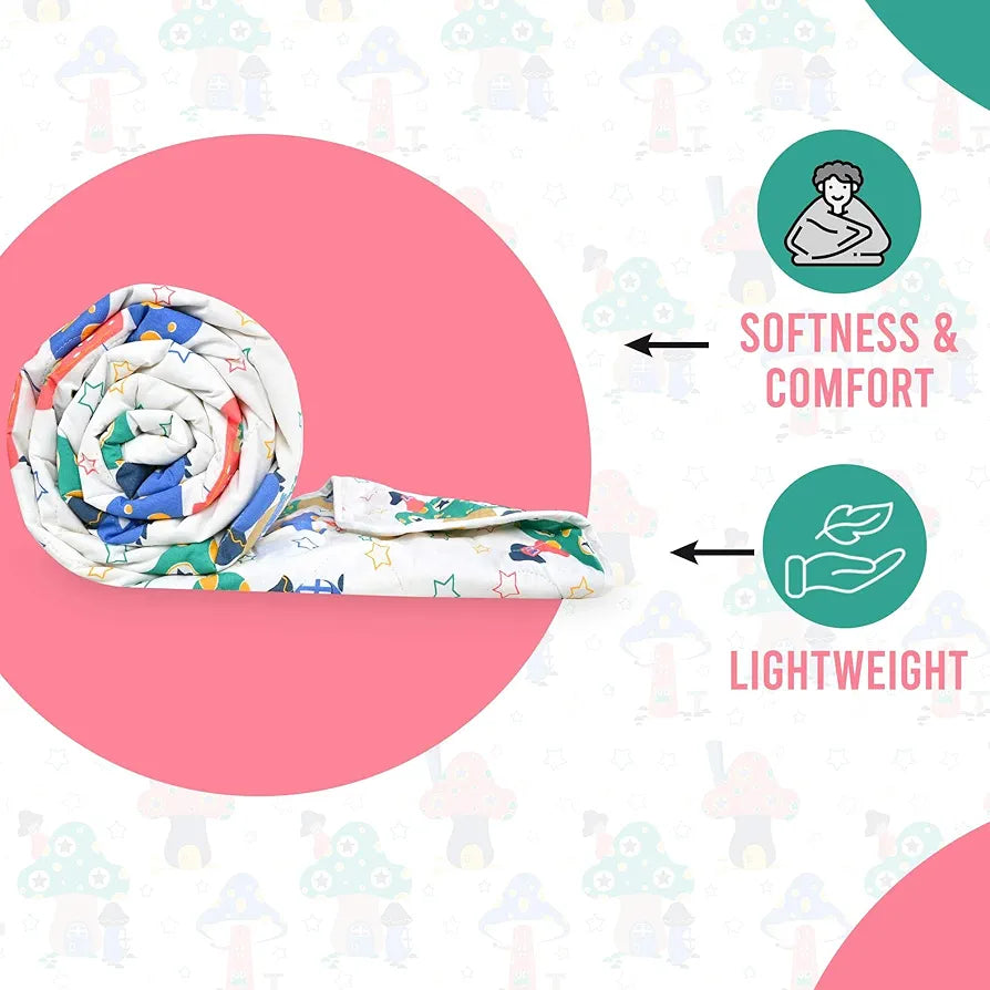 Divine Casa 120 GSM Cotton Single Bed Comforter | Soft & Lightweight Reversible All-Season Blanket | Cozy & Breathable Bedding for Adults | 230x 145 cm, Bright White