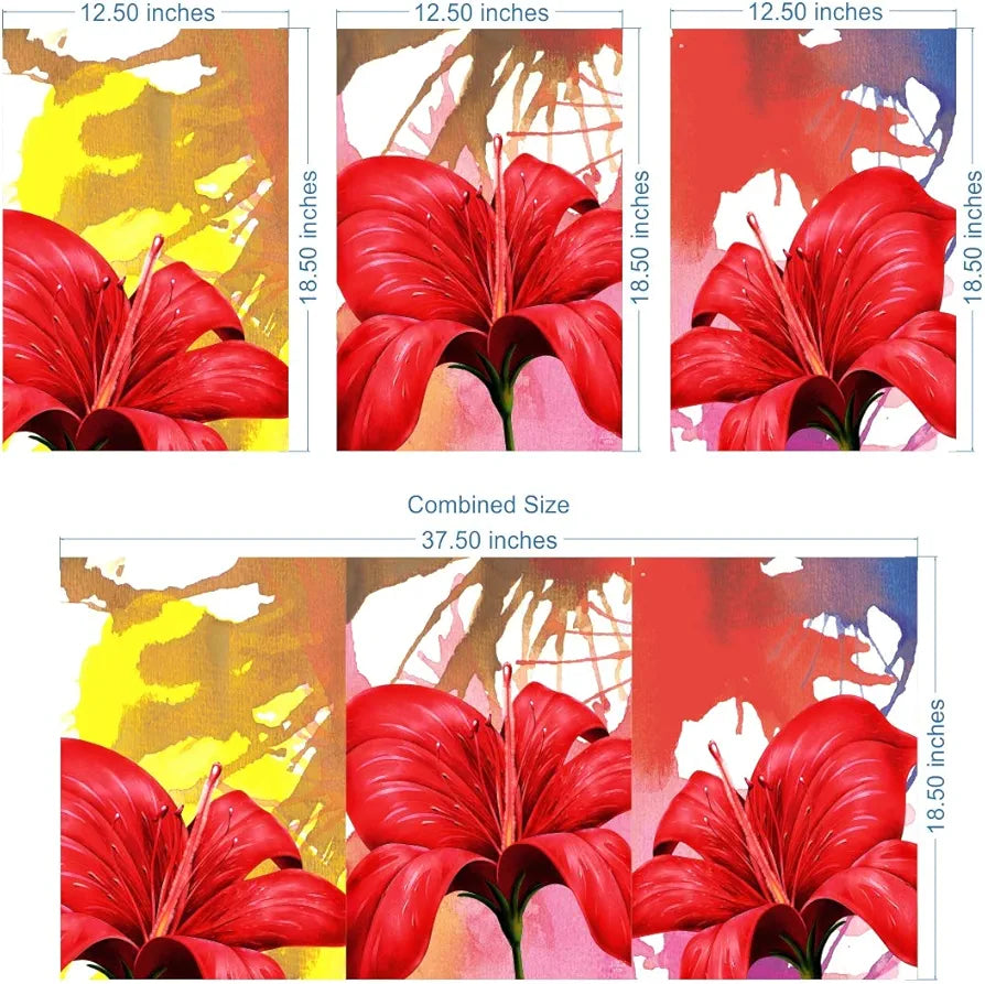 Rangoli MDF 3 Pcs Wall Poster 12x18 Inch Decorative Wall Art for Home, Office, Living Room. P-4, Design-20