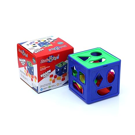Zudo Toys Shape Sorting Cube With 18 Shape And Different Color Kids Ac ...
