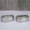 Sumeet Stainless Steel Rectangle Lunch Box/Tiffin  Set of 2 Pcs 650 ml Each Silver