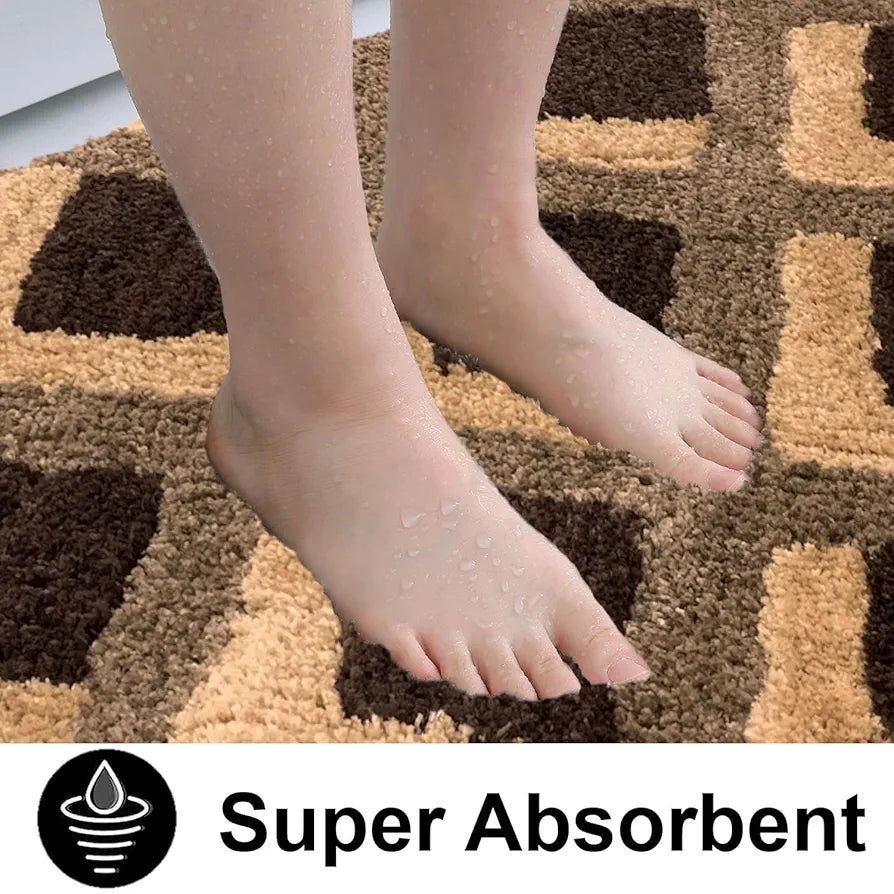 LUXE HOME INTERNATIONAL Ruffle Floor Rug Rabbit Fur 1000 GSM Living Room Foot Mats Anti Skid Water Absorbent Easy Machine Washable Rectangular Rug for Bedroom|Floor|3 X 5 Ft|Taupe|Pack of 1