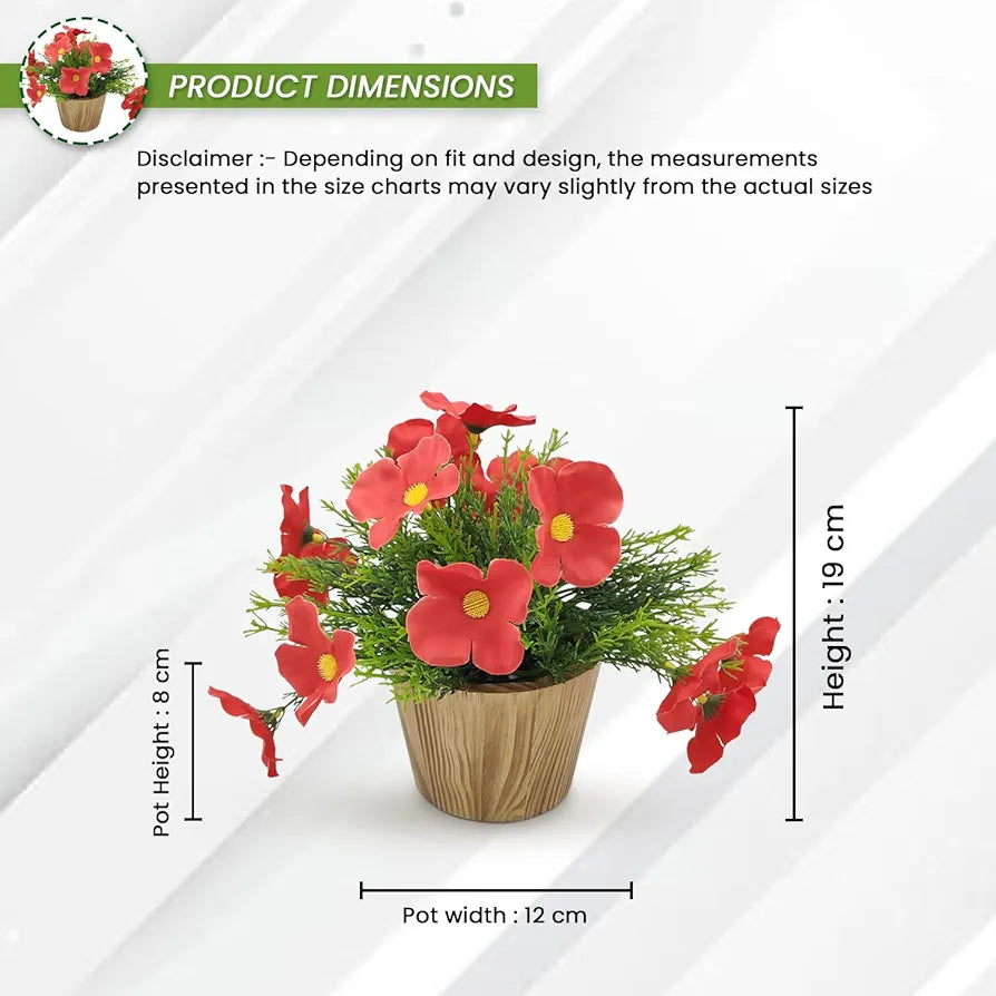fancymart Artificial Flower in Grass with Pot, Perfect for Home & Office Decor, Artificial Flora -8419