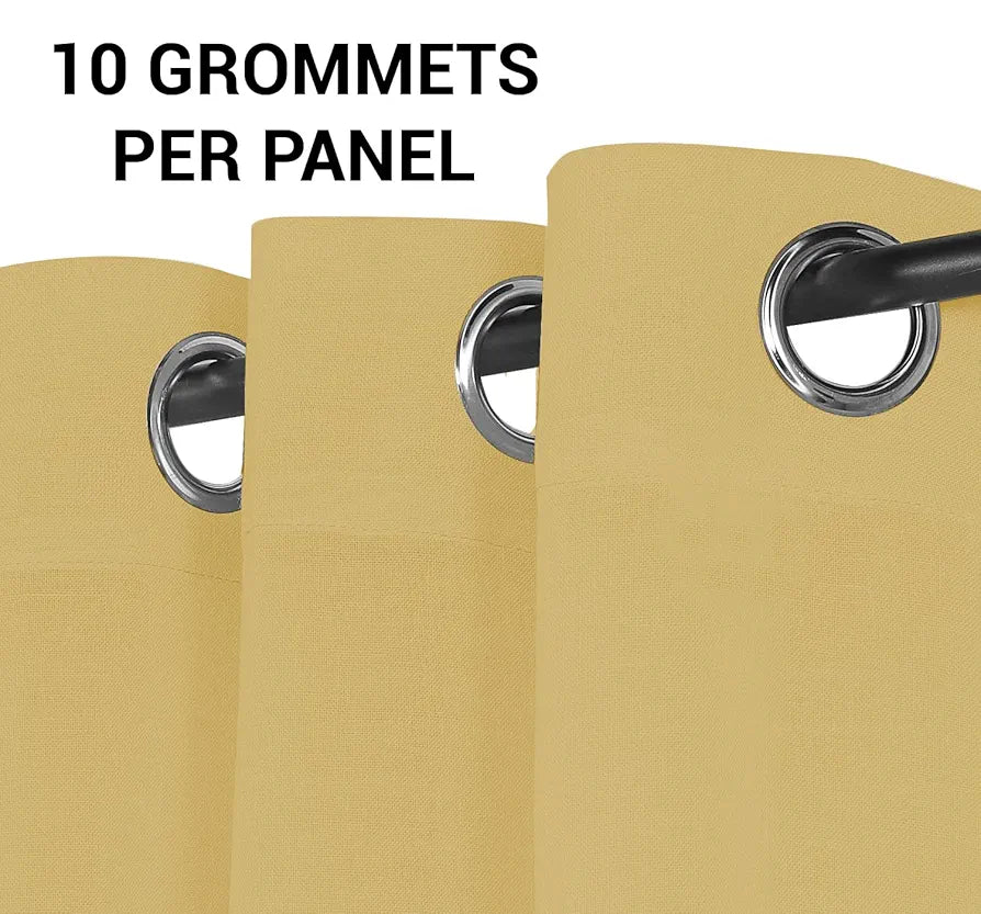 Cloth Fusion Plain Cotton Feel Sheer Door Curtains 7 Feet Long Set of 2, Semi-Transparent Parda with Grommet Design for Home Decor 