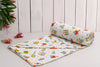 Trance Home Linen Pure Malmal Cotton Multipurpose Baby Dohar 3-Layered Baby Swaddle Blanket Alphabets with Colour Dolls