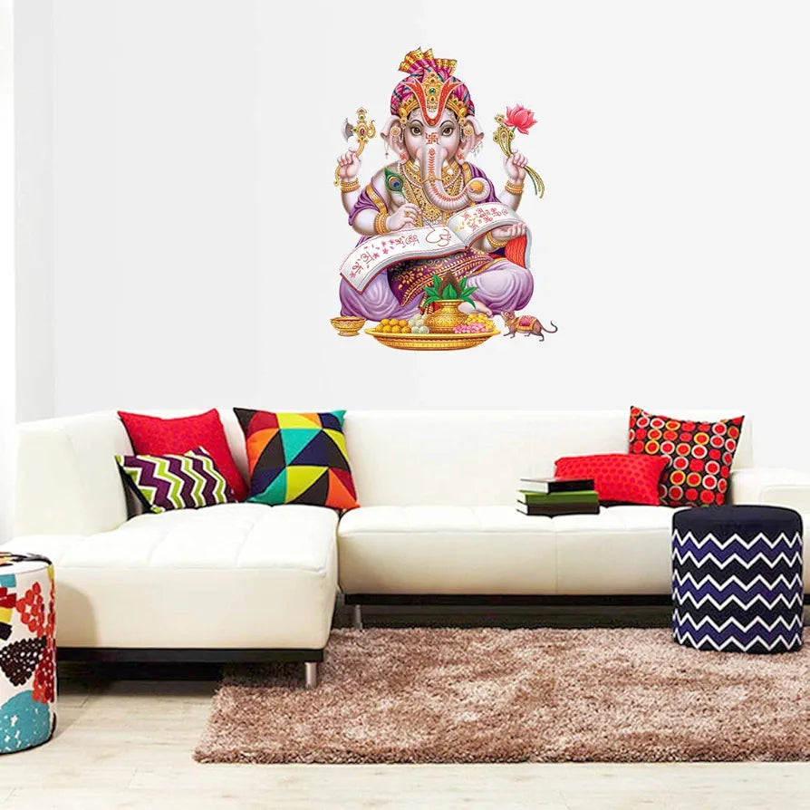Rangoli White Glossy Vinyl Wall Sticker Premium Self-Adhesive Waterproof Decorative Wall Decal for Bedroom, Living Room, Office & Home Decoration Easy to Apply. Parent-5, Design-13