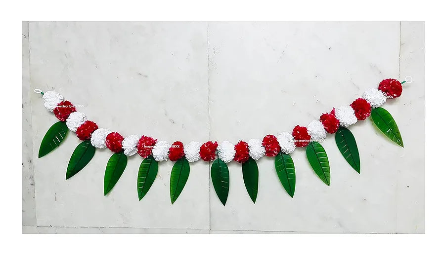 SPHINX Artificial Marigold &Mango Leaves Simple Door-Window toran/Door hangings/Festive Decorations - Approx.100 cms/40 Inches/3.33 Ft. - 