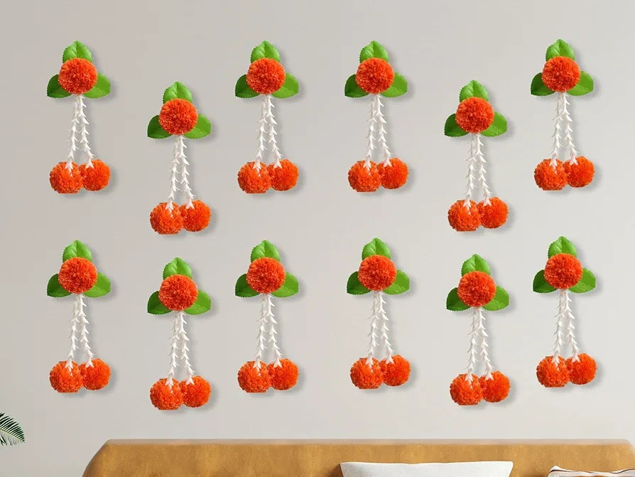 JH Gallery Artificial Flowers and Leaves Decoration at Home Easy Simple Backdrop Pack of 12 Pcs 