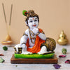 Ecraftindia Polyresin Handcrafted Little Krishna Idol Eating Makhan Decorative Showpiece for Devotees and Lovers of Lord Krishna
