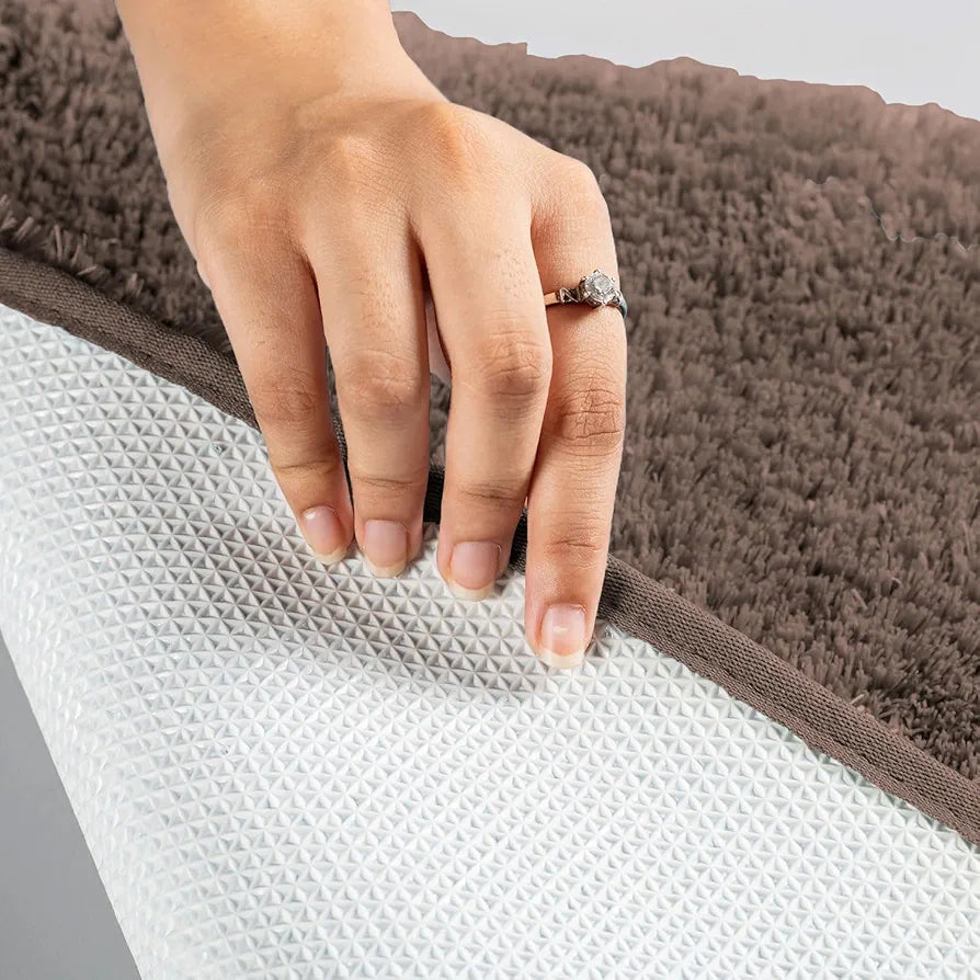 LUXE HOME INTERNATIONAL Bath Mat Super Soft Ultra Absorbent Rectangular Mat Microfibre 3200 GSM Door Mat For HOME/Kitchen/Bathroom/Bedroom/Kid'S Room Floor Mat  Pack Of 2, Brown