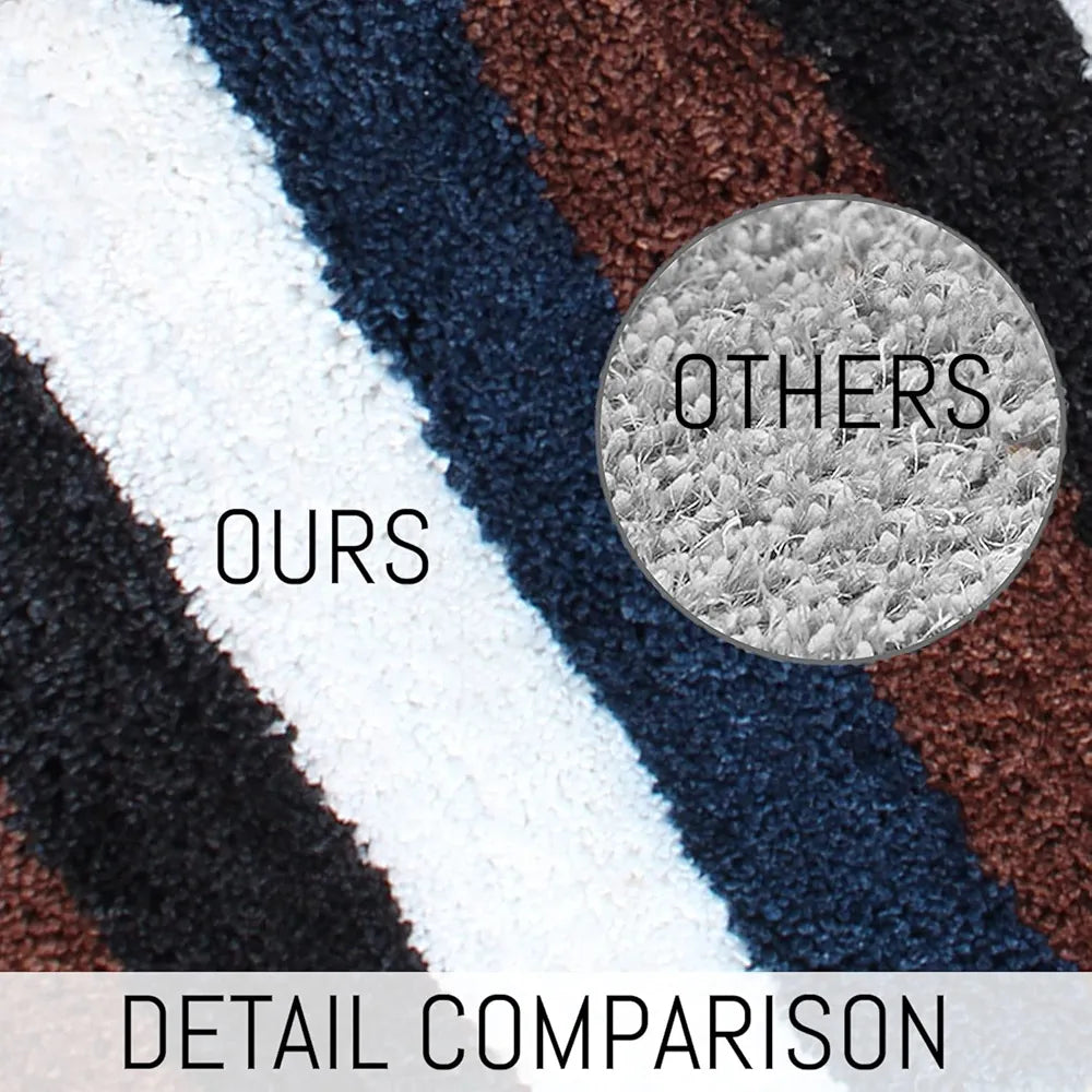 Luxe Home Jericho Doormat 2500 GSM Super Soft Microfiber, Anti-Skid Bathroom Mat & Kitchen Mats for Floor, Water-Absorbent, Quick Dry, Washable Door Mats for Home - Roack Brown, 40x60 cm, Pack of 2