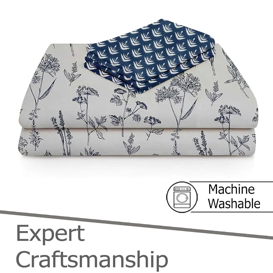 FRESH FROM LOOM Floral XXL Microfiber Soft Cotton Bedsheet for Double Bed |240 TC King Size Bed Sheet with 2 Pillow Cover | Hypoallergenic Bedsheet| Printed Bed Cover 