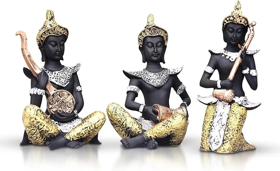 Mariner's Creation Buddha Statues for Living Room,Buddha showpiece Playing Musical Instruments,Buddha Idol for Home décor House Warming Gift size-12.5X10X22cm