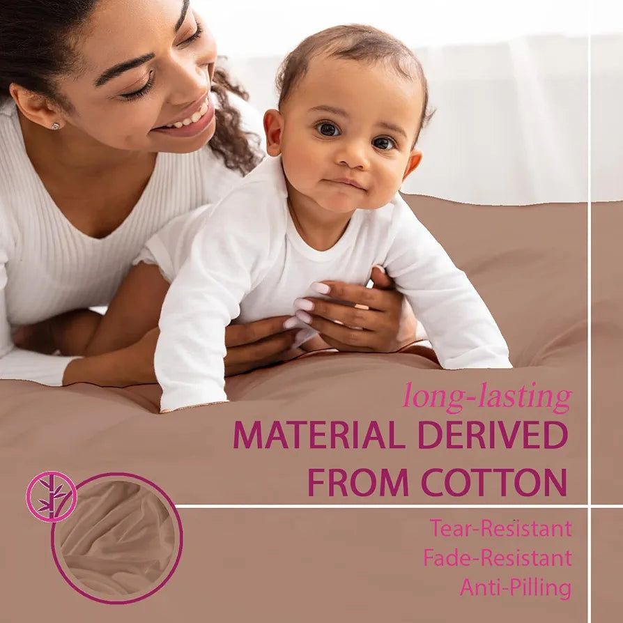 Trance Home Linen 300TC Pure 100% Cotton Single Size Solid Fitted Bedsheet with 1 Pillow Cover -, Small_Single