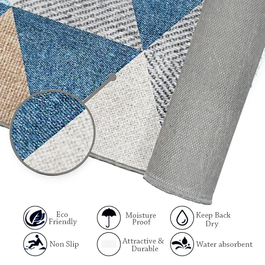 ishro home 3 x 5 Feet 3D Jet Multi Printed Carpet Rug Runner and Carpets for Bedroom/Living Area/Home with Anti Slip Backing )
