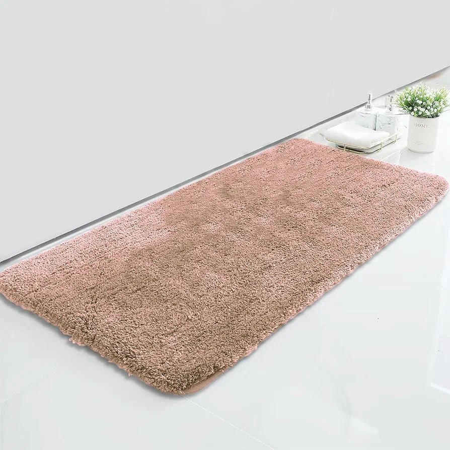 LUXE HOME INTERNATIONAL Microfiber Bath Mat Super Soft Non Slip Vegas Rectangular Mats For Bathroom,DoorPack of 1